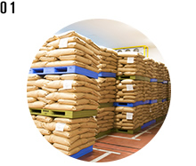Company warehouse for raw materials