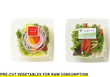 Pre-cut Vegetables for raw consumption